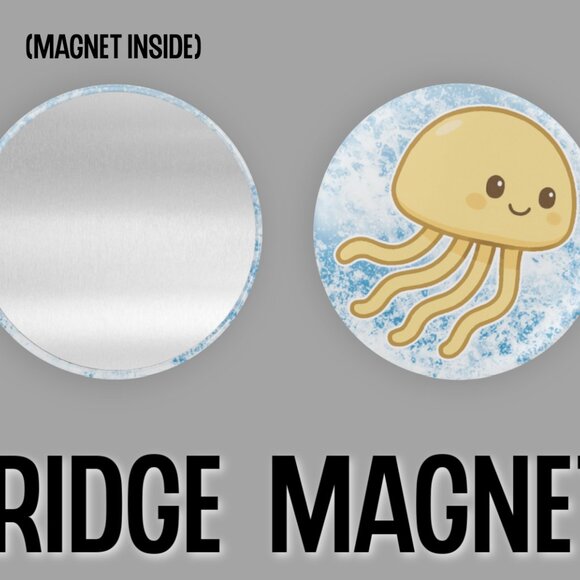 Jellyfish Fridge Magnets Set Of 6 Metal Magnets For Home Office Kitchen School - Picture 3 of 6